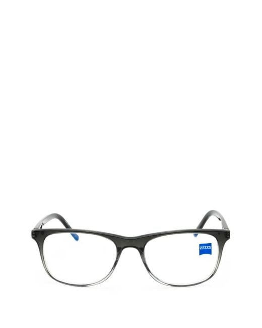 Zeiss Black Rectangle-Frame Glasses for men