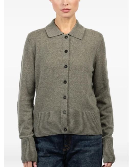 LeKasha Gray Geknöpfter Cardigan