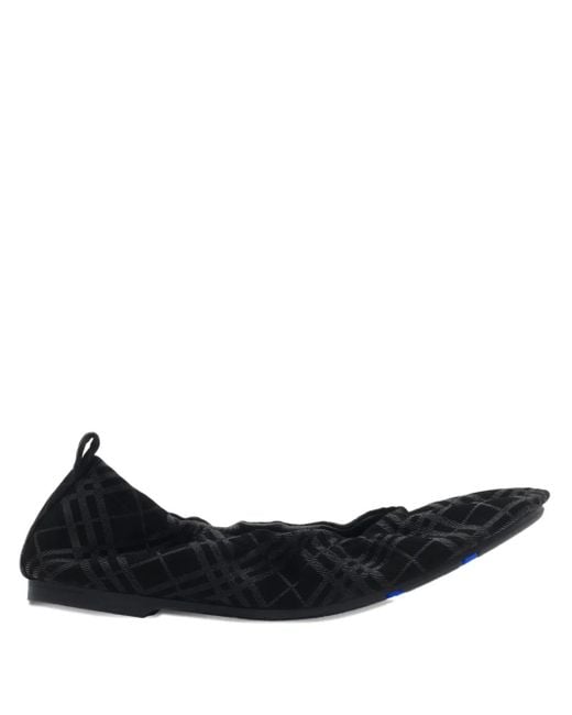 Burberry Black Ballerinas Aus Wildleder