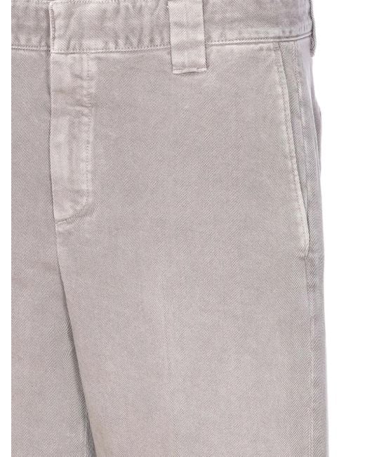 Golden Goose Deluxe Brand Gray Cuffed Trousers Made Of Cotton for men