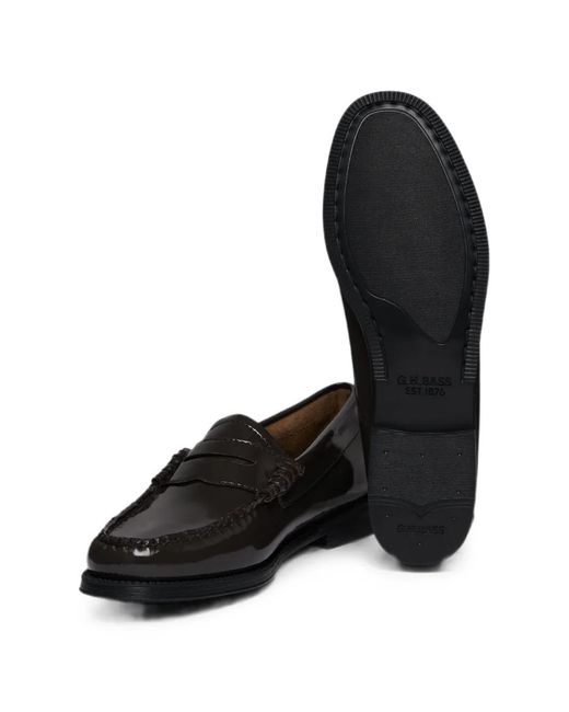 G.H.BASS Black Easy Weejuns Patent Leather Loafers