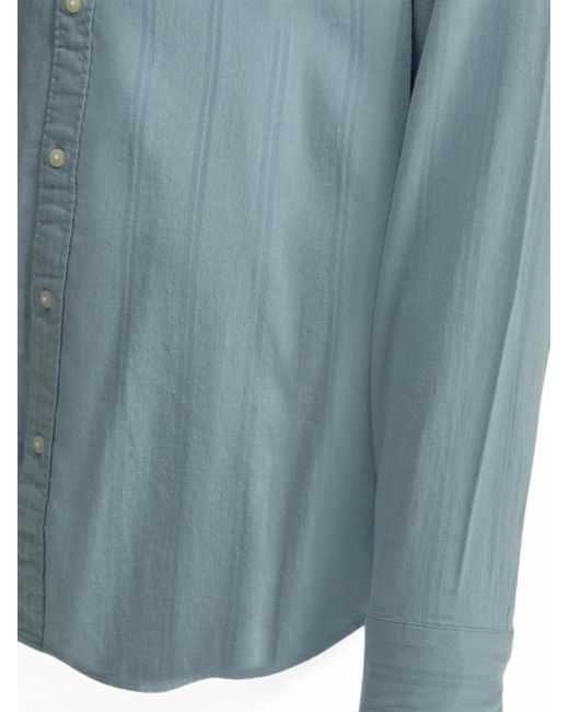 Levi's Blue Vertical-Stripe Button-Down Shirt for men