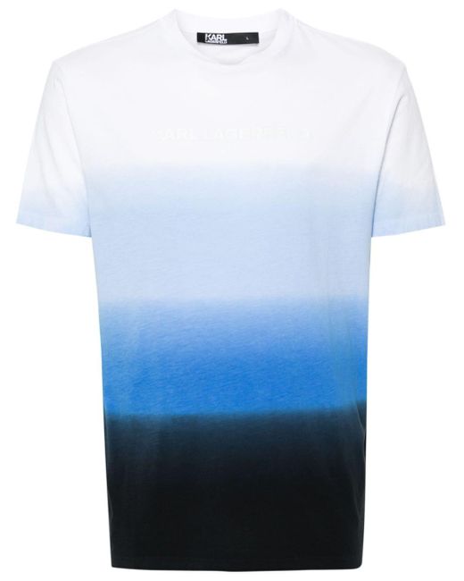 メンズ Karl Lagerfeld グラデーション Tシャツ Blue