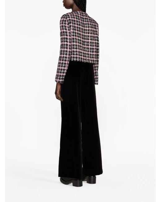 MSGM Black High-Waisted Flared Trousers