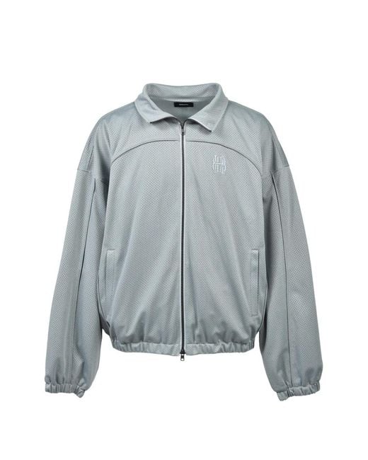 BREATH Blue Mesh Logo-Embroidered Jacket for men