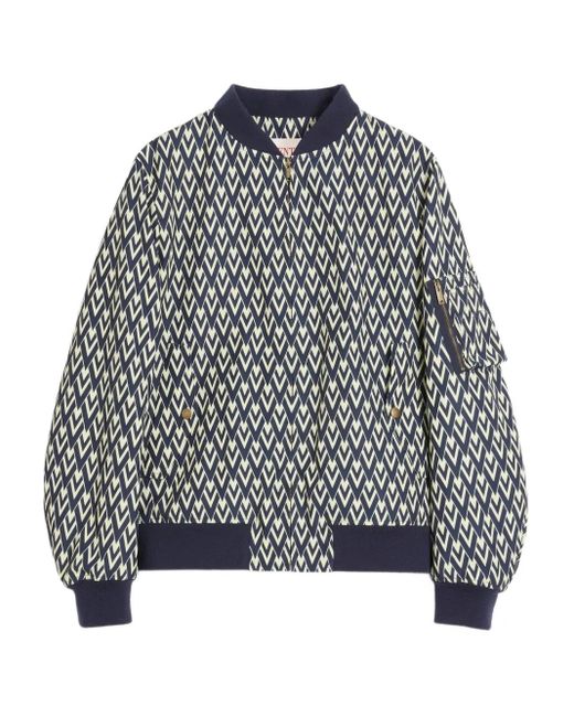 Valentino Garavani Gray Toute La V Bomber Jacket for men