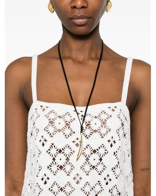 Bompard White Crochet Openwork Top