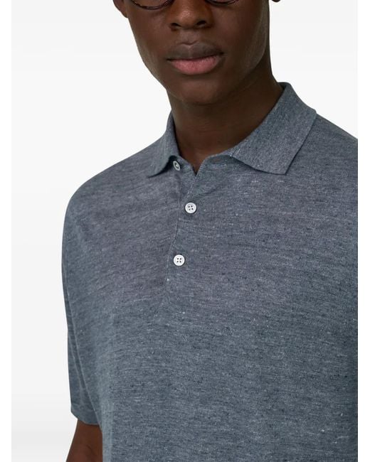 Boggi Blue Button-Up Polo Shirt for men