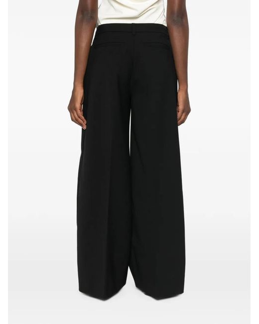 Thelatest Black Belt-Loops Palazzo Pants