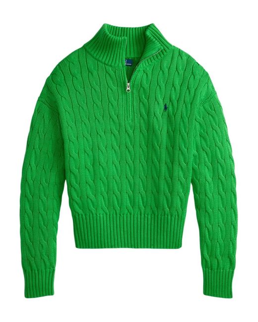 Polo Ralph Lauren Green Half-Zip-Up Sweater