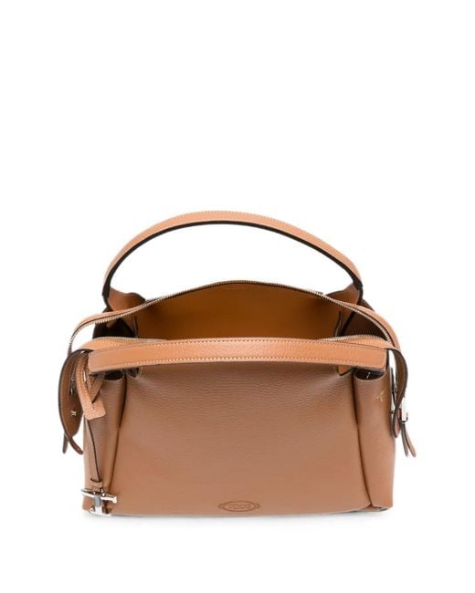 Tod's Brown T Timeless Tote Bag