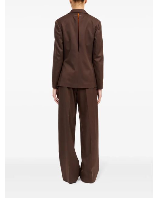 MM6 by Maison Martin Margiela Brown Blazer mit Ziernaht