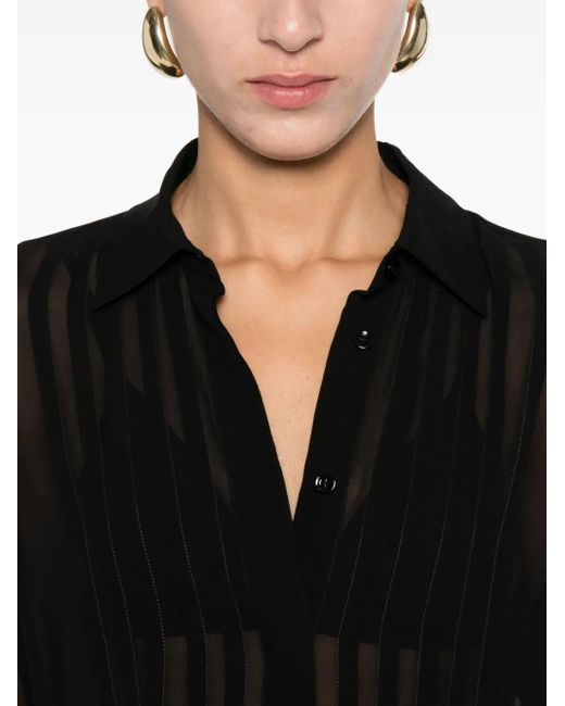 Tagliatore Geplooide Blouse in het Black