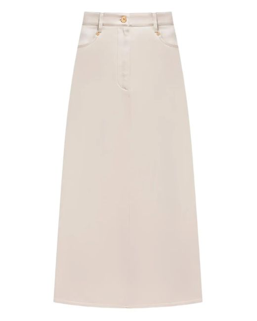 Jupe Mi-Longue Évasée Brunello Cucinelli en coloris Natural