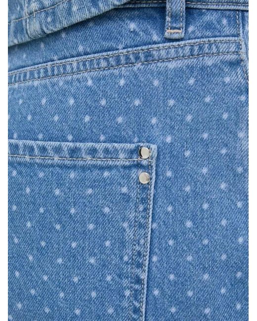 Custommade• Blue Polka-Dot Frayed Jeans