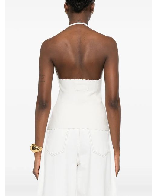 Jacquemus The Tablier Haltertop in het White