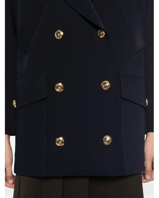Elisabetta Franchi Blue Double-Breasted Coat