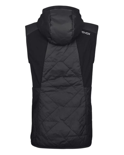 Ortovox Black Swisswool Piz Boè Quilted Hooded Gilet