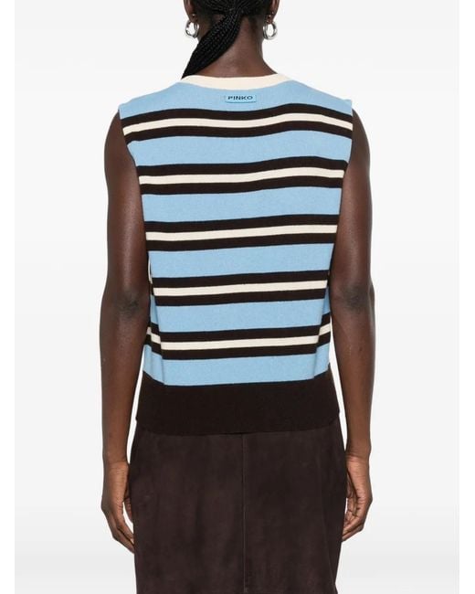 Top A Rayas Pinko de color Blue