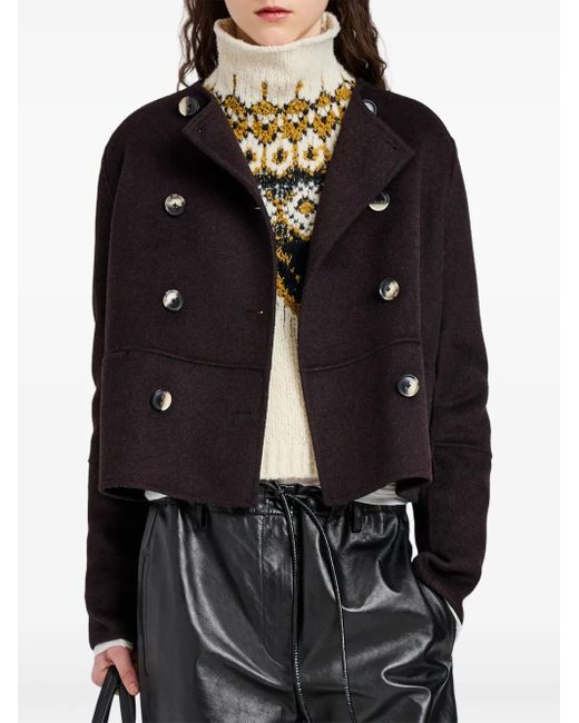 Proenza Schouler Black Courtney Double-Breasted Wool Jacket