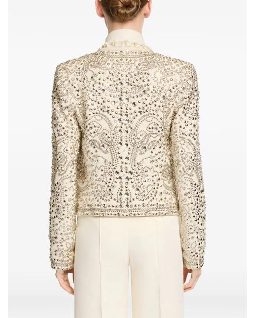 Elie Saab White Bead-Embellishment Jacket