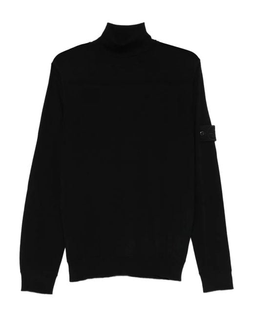 Stone Island Black Roll-Neck Sweater for men
