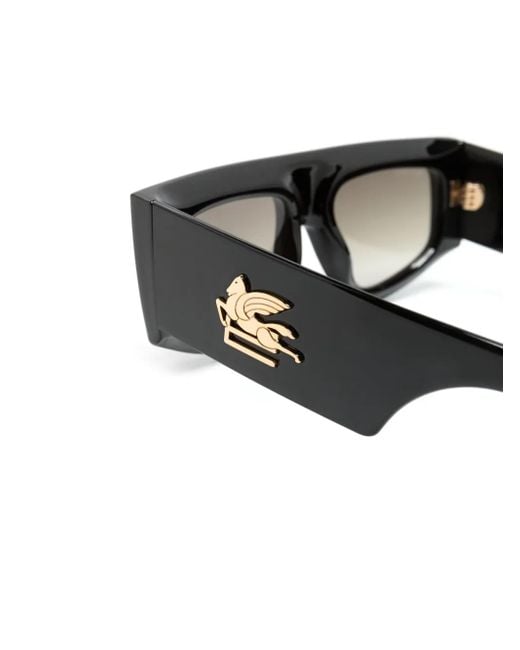 Etro Black Pegaso Rectangle-Frame Sunglasses