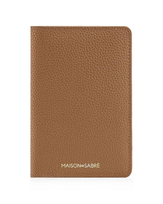 Maison De Sabre Brown Leather Passport Holder