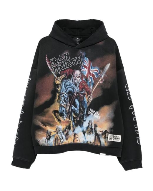 Felpa Iron Maiden Con Cappuccio di Represent in Black da Uomo