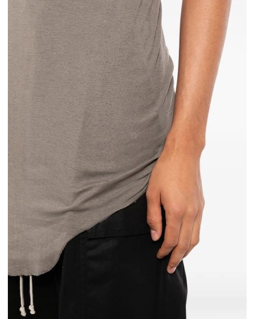 Rick Owens Gray Ribbed-Knit Curved-Hem Vest for men