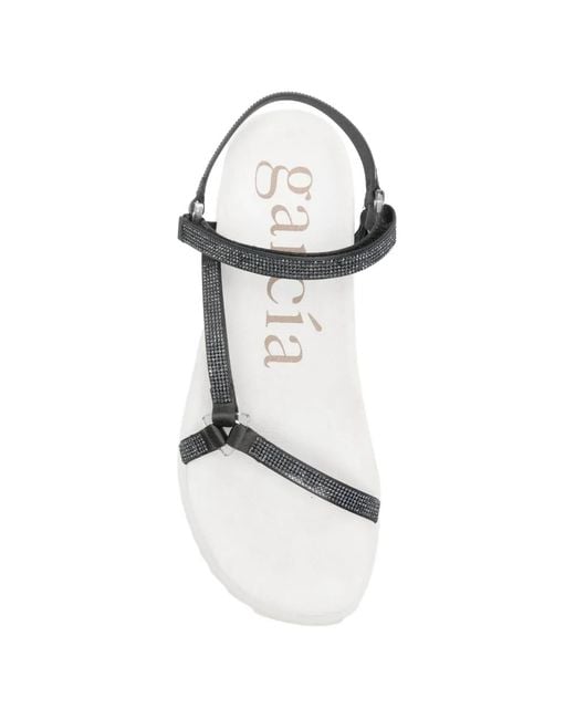 Pedro Garcia White Maila Crystal-Embellished Platform Sandals