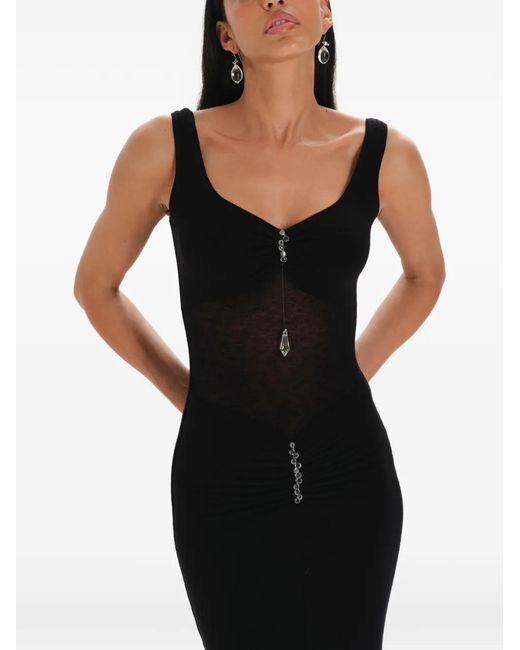 MANURI Black Kristen 2.5 Bead-Detail Maxi Dress