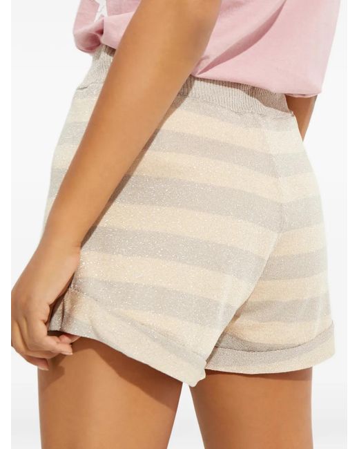 One Teaspoon White New Mexico Striped Shorts