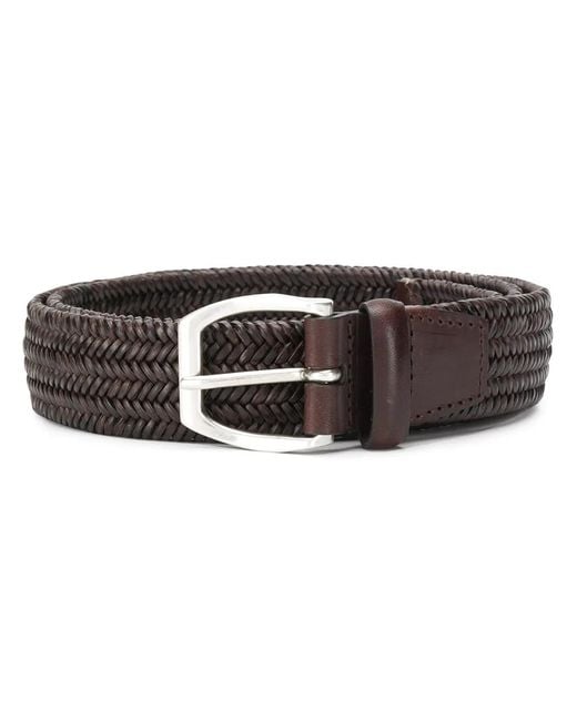 Orciani Brown Braided Style Buckled Belt for men