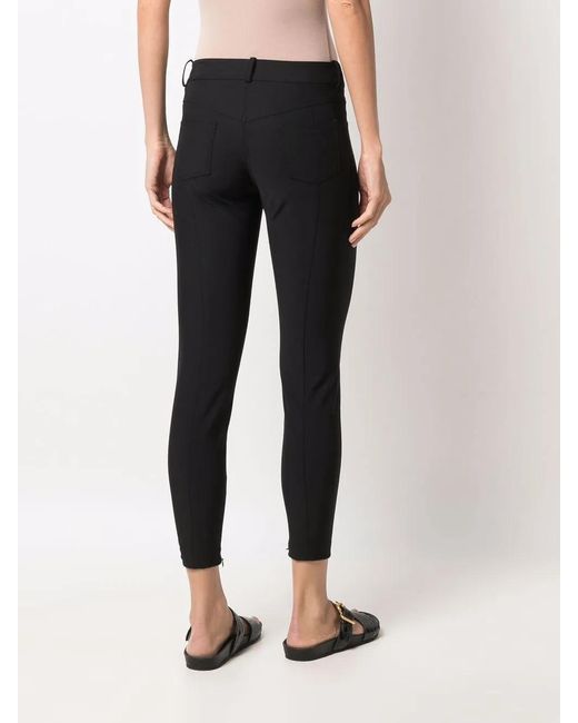 Elisabetta Franchi Black Cropped Skinny-Cut Trousers