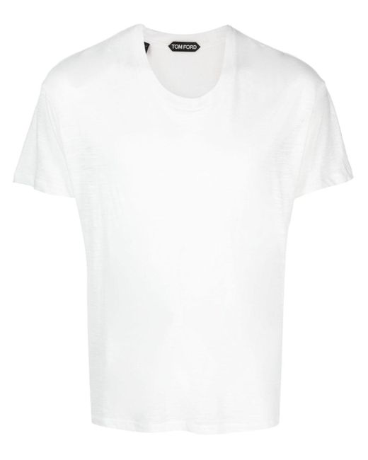 Camiseta con cuello redondo Tom Ford de hombre de color White