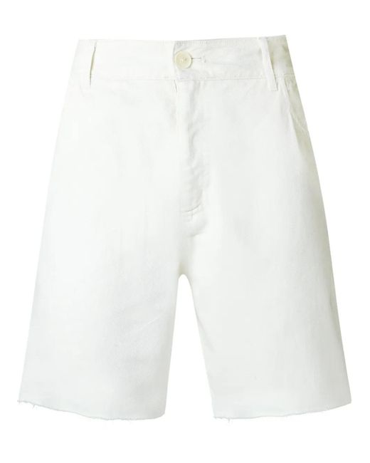 Amir Slama White Raw Edges Shorts for men