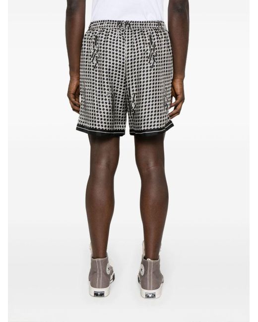 Amiri Staggard Seiden-Shorts mit Print in Black für Herren