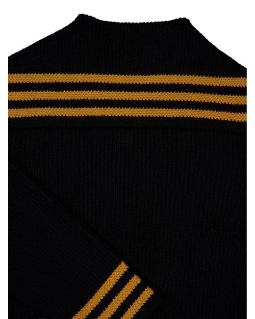 Bode Black Striped Sweater for men
