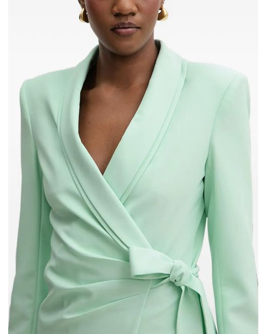 Patrizia Pepe Green Wrap-Style Shawl-Collar Blazer