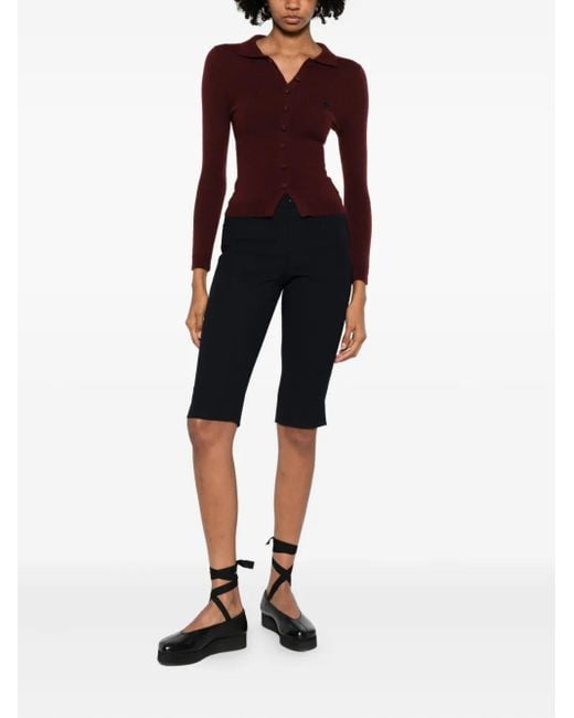 ShuShu/Tong Purple Button-Up Knit Cardigan