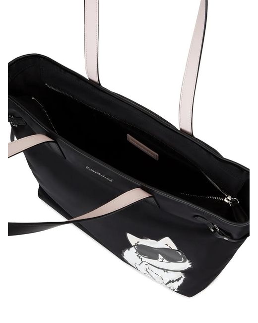 Karl Lagerfeld Black Ikon Choupette Tote Bag