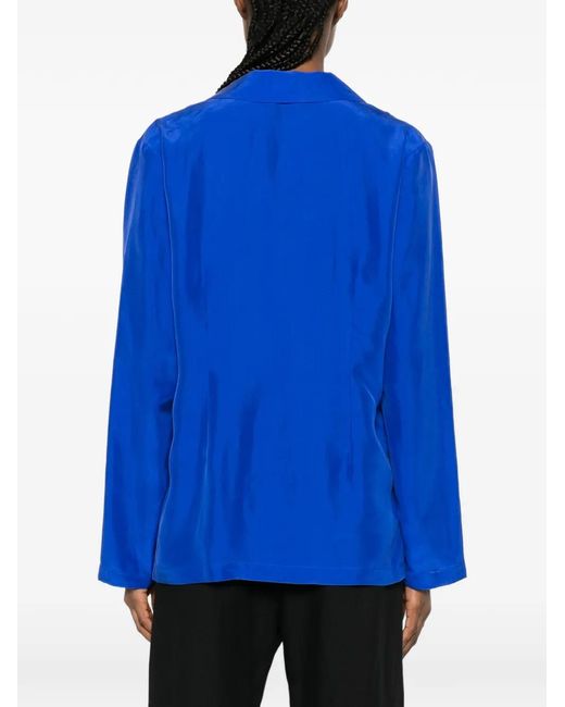 P.A.R.O.S.H. Blue Saxon Button Patch-Pocket Blazer
