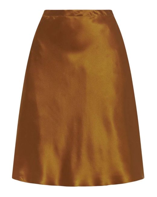 Rosetta Getty Bias シルクスカート Brown