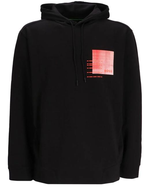 Boss Hoodie Met Logoprint in het Black voor heren