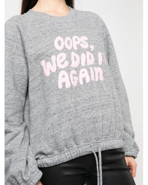 DSquared² Gray Slogan-Print Long-Sleeve Sweatshirt