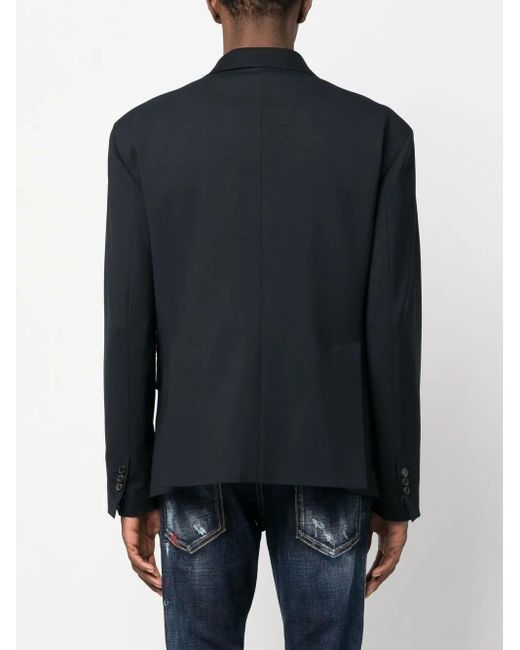 DSquared² Blue Tailored Single-Breasted Blazer for men