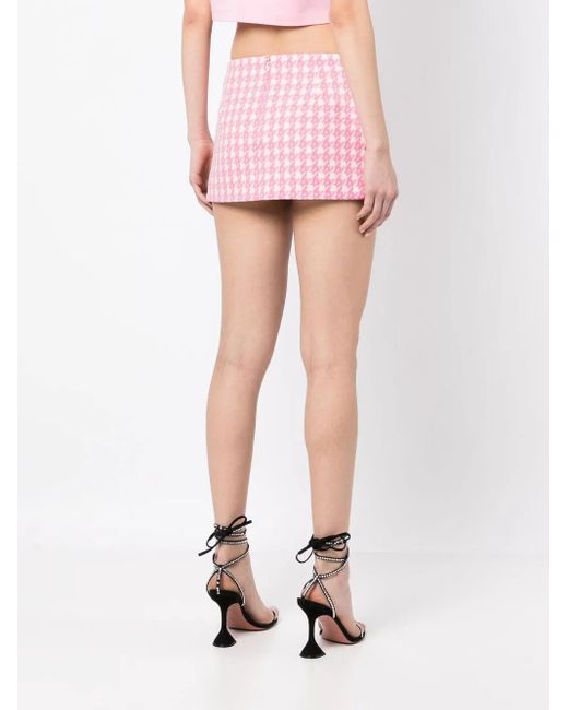 Area Pink Crystal-Embellished Bow Detail Miniskirt