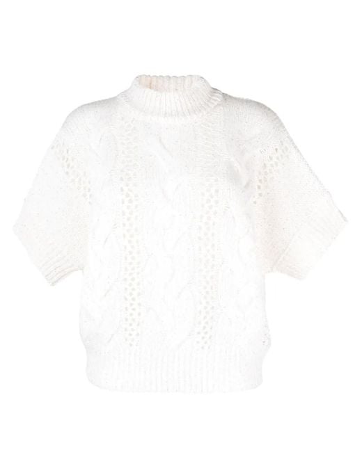 Peserico White Open-knit Jumper