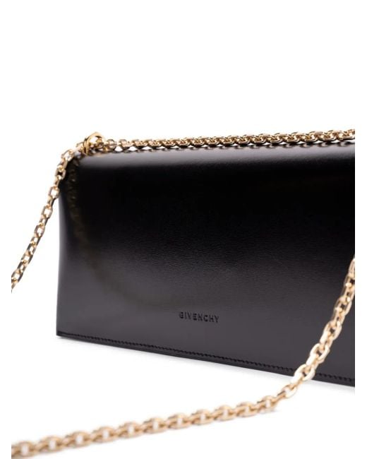 Givenchy Black 4G Liquid Chain-Detail Clutch Bag
